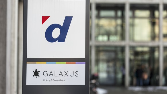 The company logos of Digitec and Galaxus, pictured on February 25, 2013, in front of a shop of Digitec AG in Zurich, Switzerland. Swiss company Digitec AG sells IT, entertainment electronics and telec ...