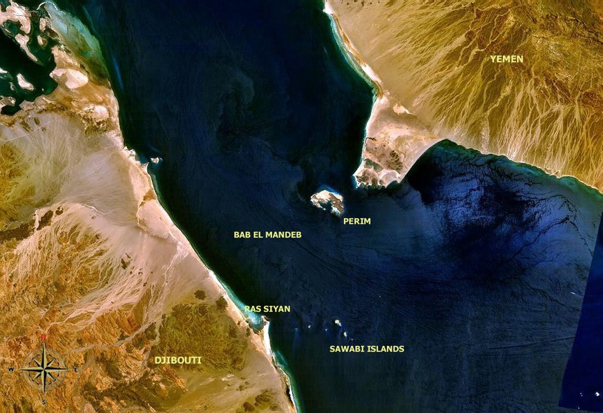 Meerenge Bab-el-Mandeb: Beim «Tor der Tränen» könnte ein Damm das Rote Meer vom Indischen Ozean abtrennen.&nbsp;