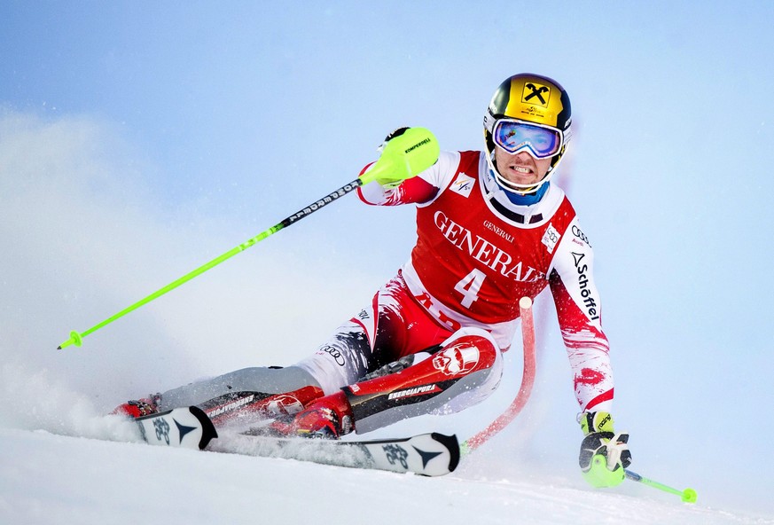 Marcel Hirscher steht auch im Slalom von Are an der Spitze.