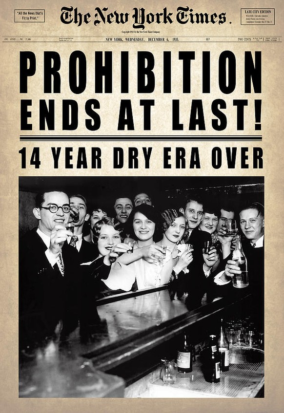 1933 endete die Prohibition auf Bundesebene. 