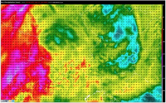 Die Wetterprognose für die Woche vom 12. Juli, es fällt wieder viel Regen in der Schweiz.