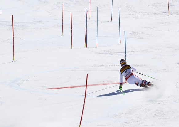 Austria&#039;s Marcel Hirscher competes during a men&#039;s slalom, at the alpine ski World Championships, in St. Moritz, Switzerland, Sunday, Feb. 19, 2017. (AP Photo/Alessandro Trovati)