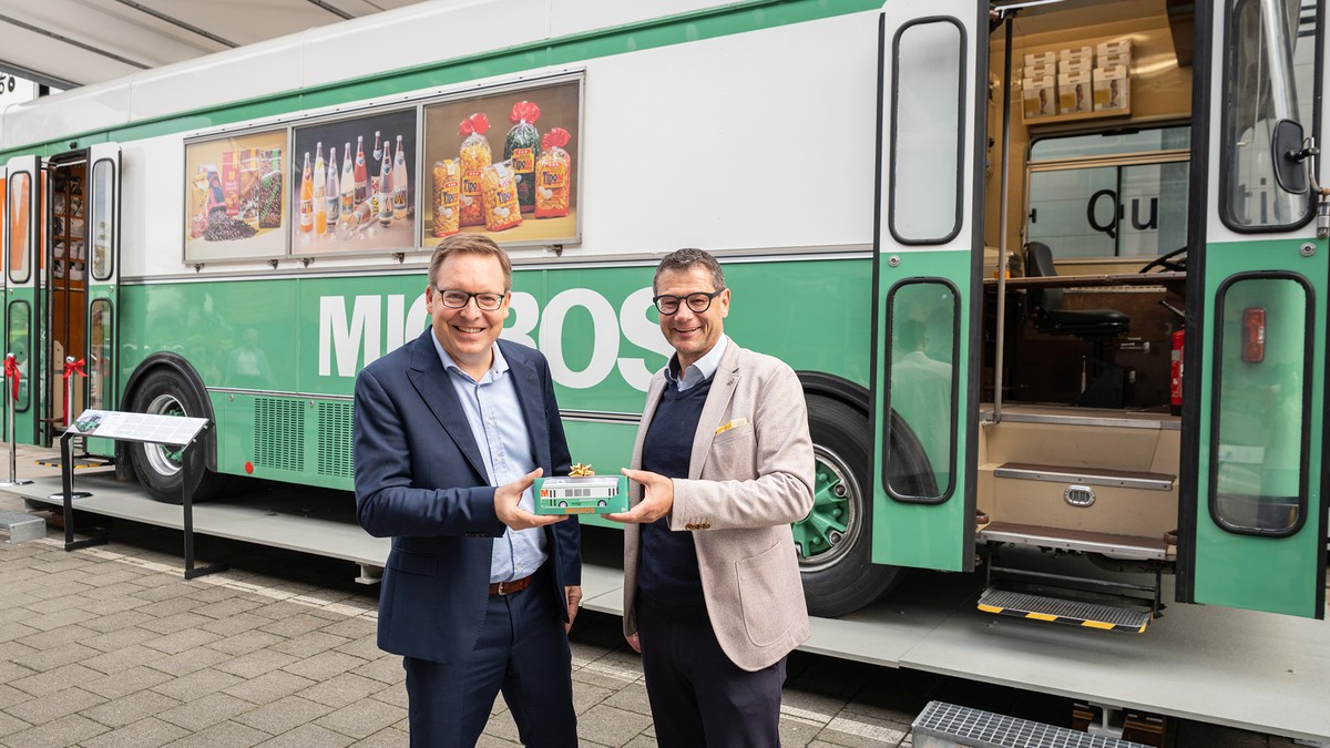 Ab sofort ist im Verkehrshaus der Schweiz in Luzern ein neuer Migros-Verkaufswagen zu entdecken.