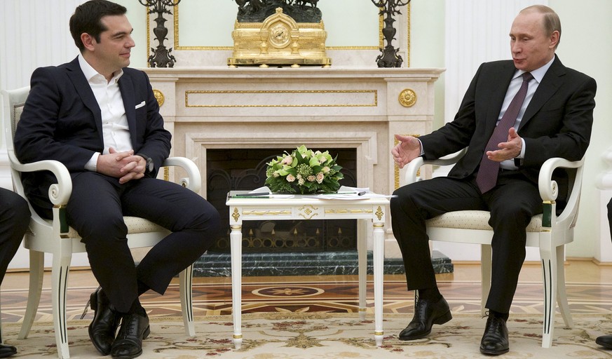 Neue Achse Athen-Moskau: Der griechische Premier Alexis Tsipras (l.) zu Besuch beim russischen Präsidenten Wladimir Putin.