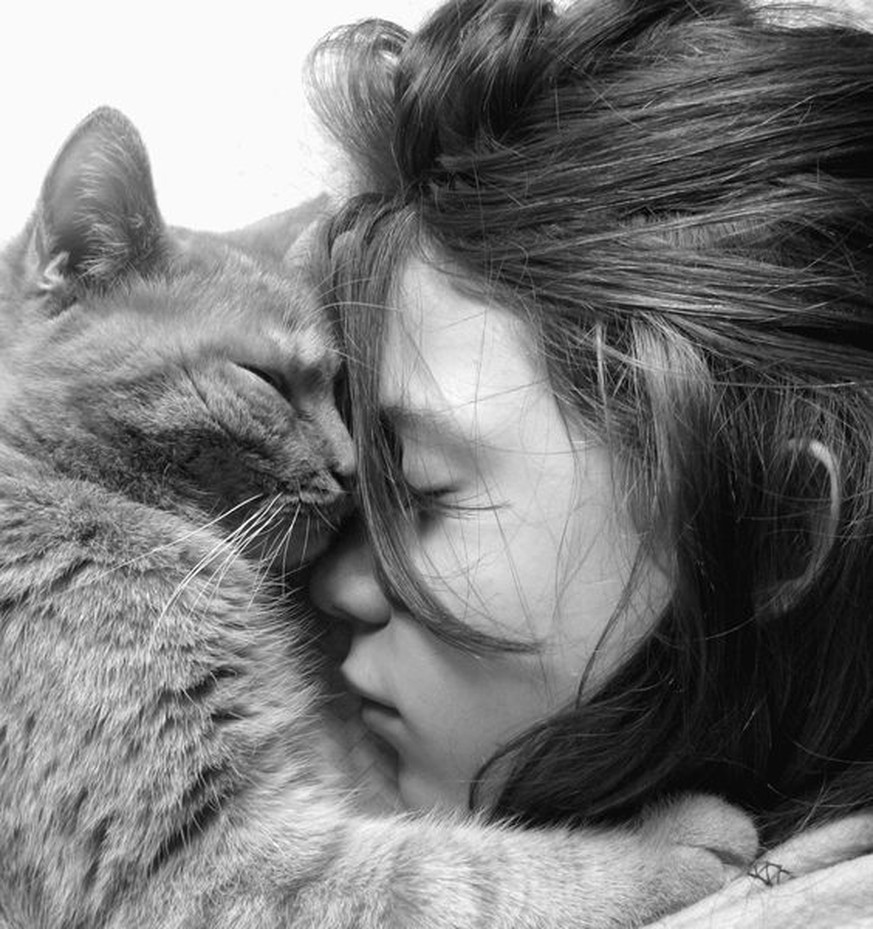 Neun Schwarz-Weiss-Fotos die zeigen, wie sehr Katzen uns lieben