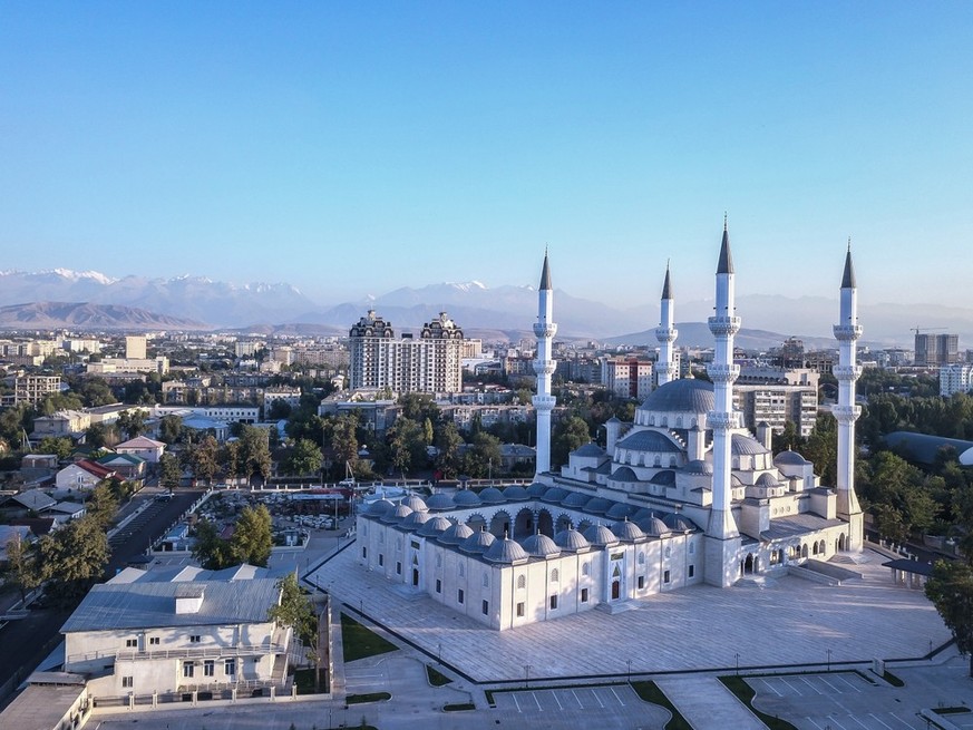 The Central Mosque of Imam Sarakhsi, named after a famed Islamic scholar who lived in the 11th century, officially opened in the Kyrgyz capital Bishkek.