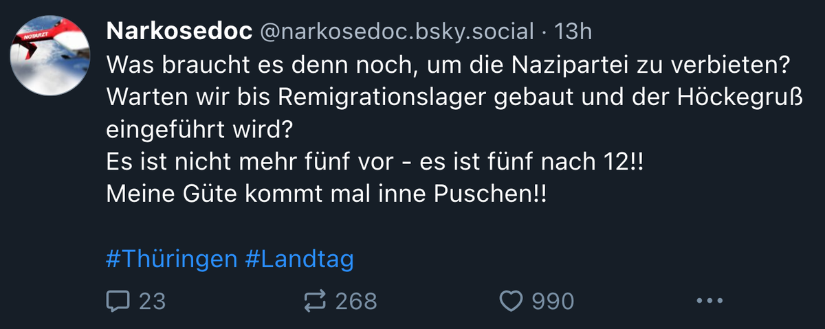 Posting zu AfD-Verbot