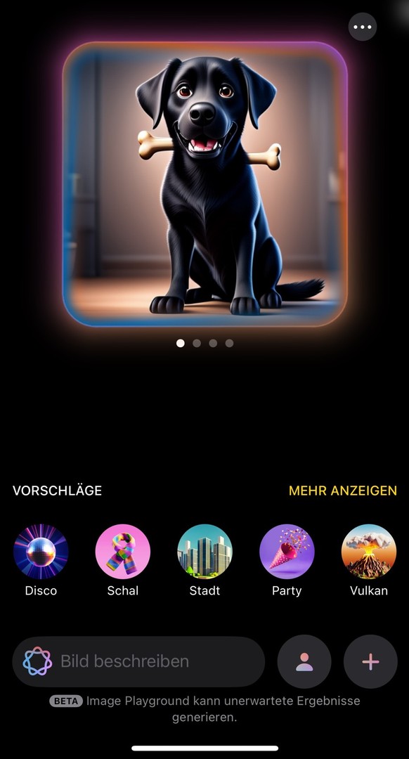 Image Playground App auf iPhone.