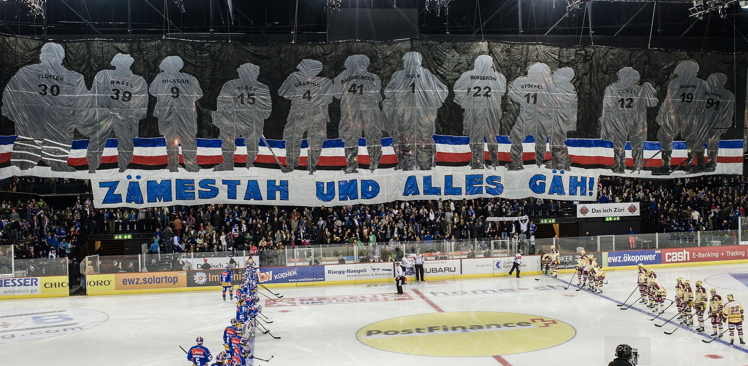 Die Choreo der ZSC-Fans vor der Partie.