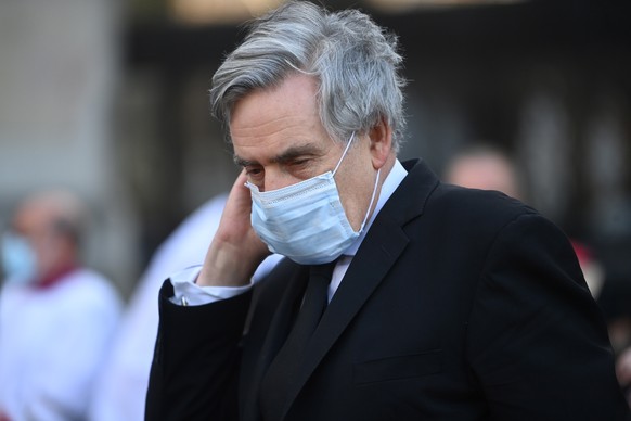 epa09719969 Britain&#039;s former Prime Minister Gordon Brown attends the funeral of Labour Party MP Jack Dromey at St Margret&#039;s Church in Westminster Abbey in London, Britain, 31 January 2022. J ...