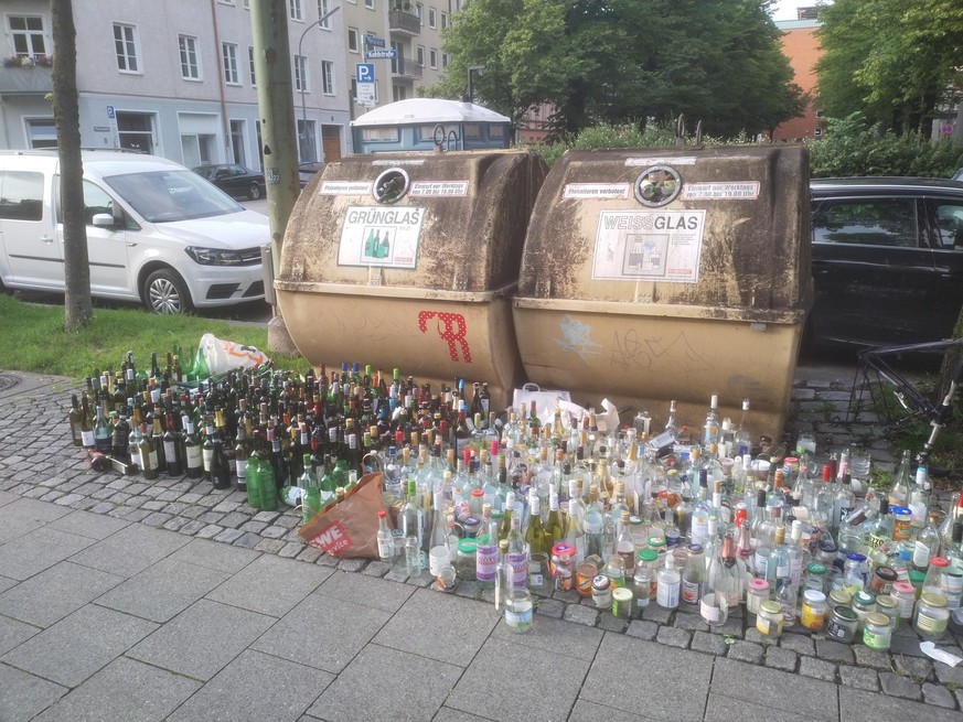 German humour: throwing away beer bottles