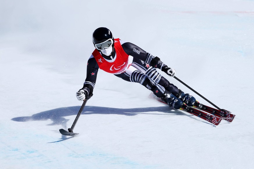 Adam Hall NZL, MARCH 7, 2022 - Alpine Skiing : Men s Super combined Standing during the Beijing 2022 Paralympic Winter games, Winterspiele,Spiele, Summer games at National Alpine Skiing Centre in Beij ...