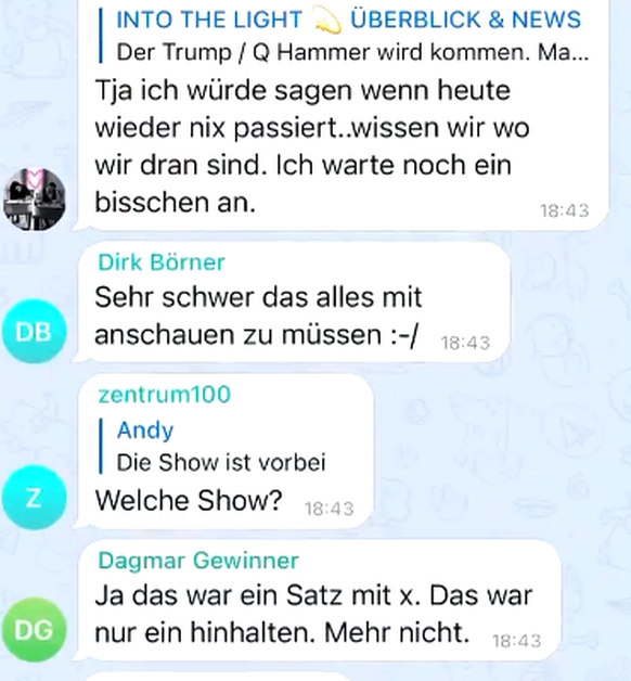 Auszug aus einer deutschen QAnon-Gruppe.