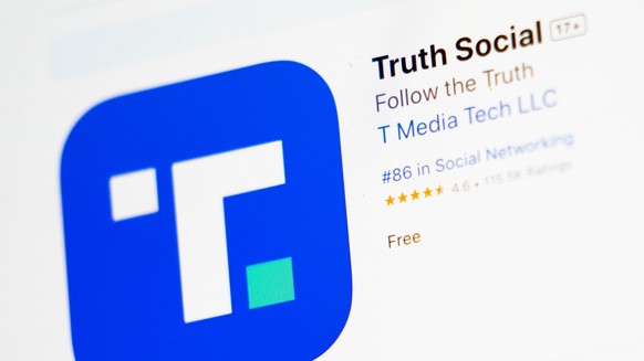 FILE - The download screen for the Truth Social app is displayed on a laptop computer, March 20, 2024, in New York. (AP Photo/John Minchillo, File)
Trump Truth Social