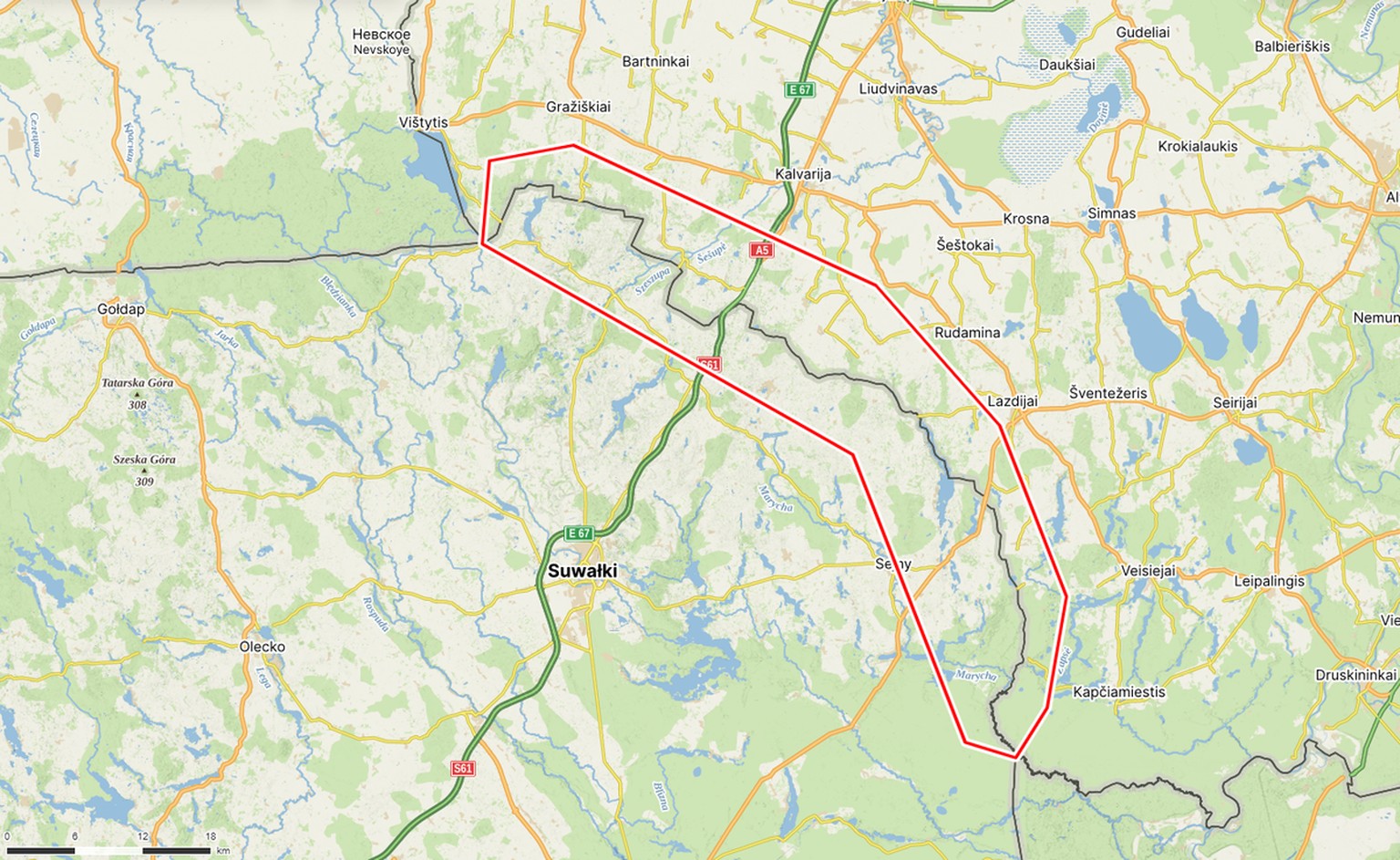 Suwalki Gap, Suwalki-Korridor
https://mapy.com/de/zakladni?source=area&amp;id=1210210&amp;x=23.1818390&amp;y=54.2294293&amp;z=10
