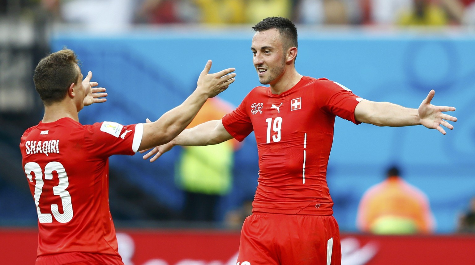 Josip Drmic stand Hattrick-Zaubermaus Shaqiri beim Triumph gegen Honduras als Vorbereiter zur Seite.