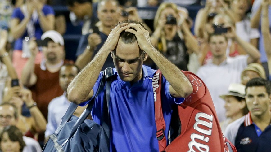 Die 6:7, 3:6, 4:6-Niederlage beim US Open gegen Tommy Robredo machte Roger Federer zu schaffen.