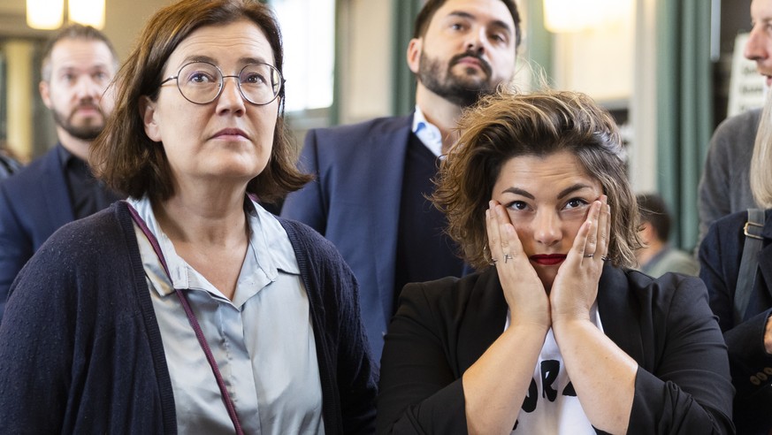 Martine Docourt, Co-Praesidentin SP Frauen, Cedric Wermuth, Co-Praesident SP, Tamara Funiciello, Nationalraetin SP-BE, Co-Praesidentin SP Frauen, Tom Cassee, Co-Generalsekretaer SP, Prisca Birrer-Heim ...