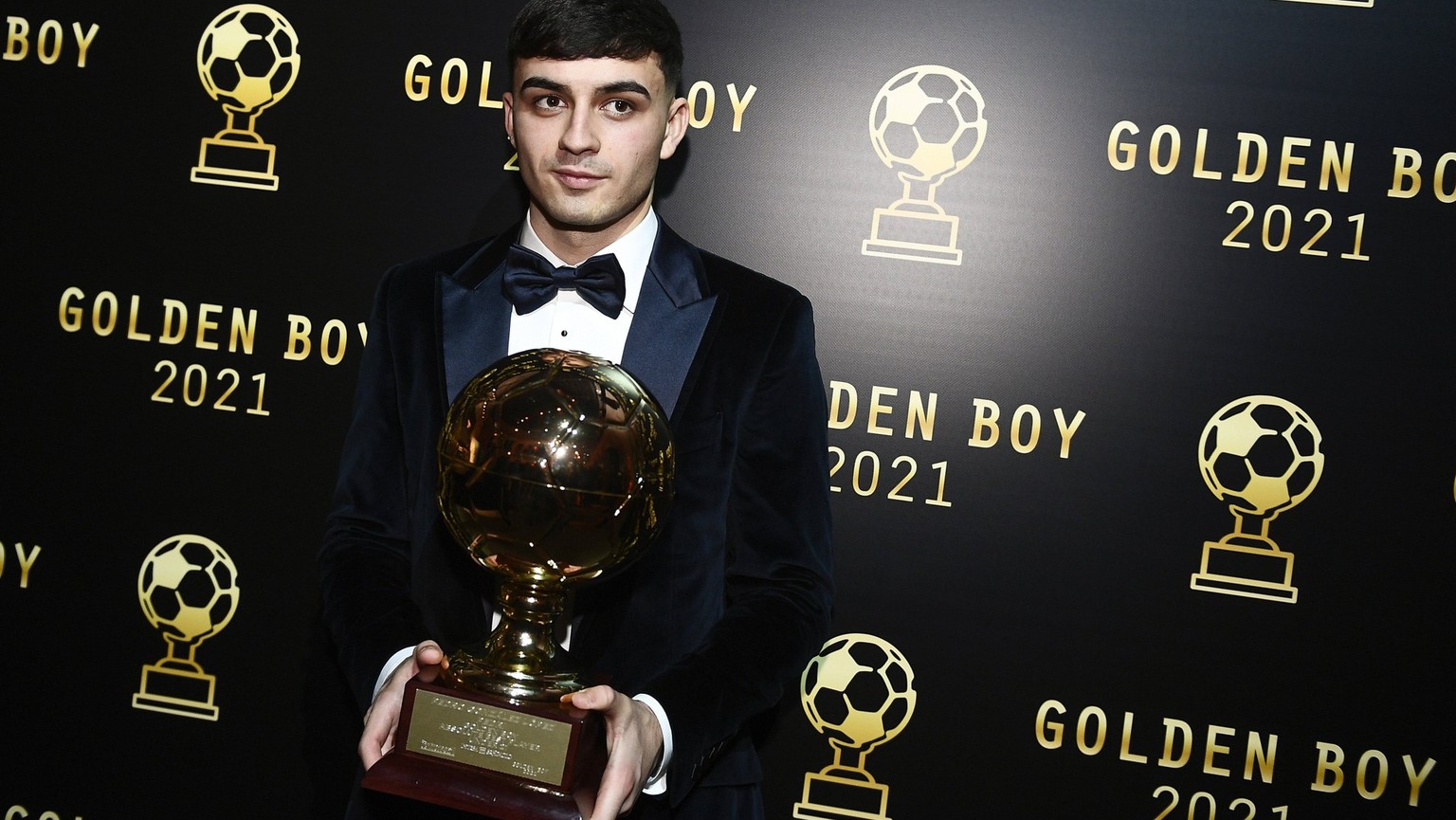 IMAGO / LaPresse

Photo LaPresse - Nicolo Campo December 13, 2021 Torino, Italy Soccer Golden Boy Awards 2010 - The Award as the best Under-21 in Europe by Tuttosport In the pic: Pedri PUBLICATIONxNOT ...