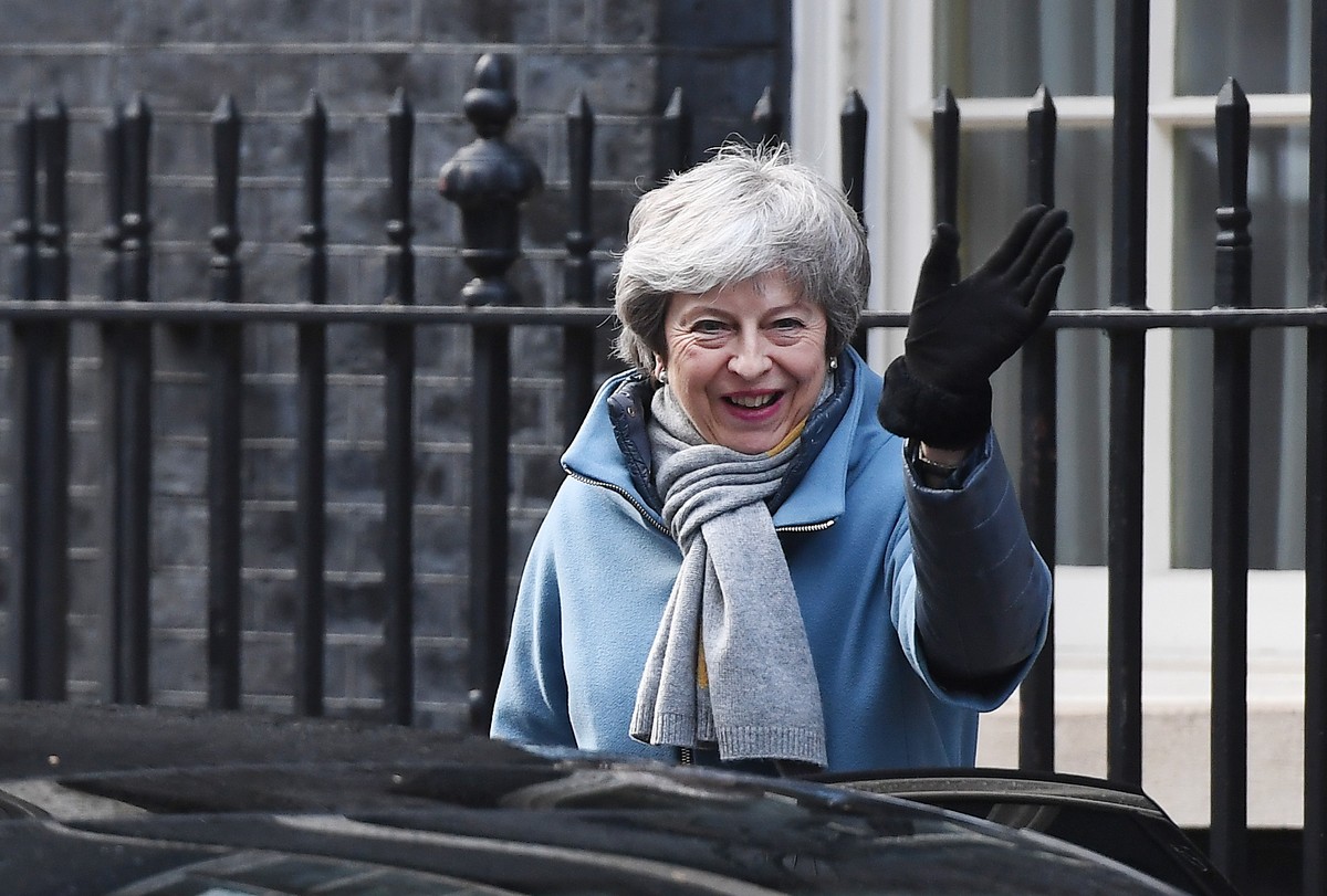 epa07436874 British Prime Minister, Theresa May leaves Downing Street in London, Britain, 14 March 2019. Members of Parliament are set to vote on whether to ask European Union for permission to delay  ...