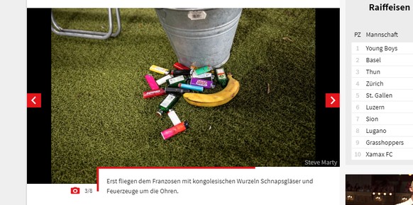 Banane und Feuerzeuge – das alles flog in Richtung Kalulu.