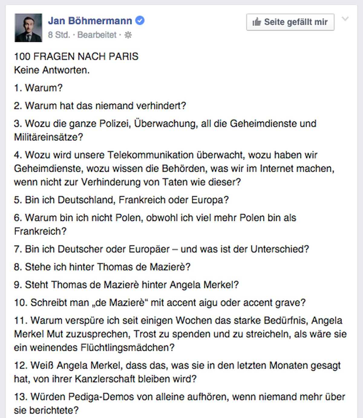 Der Beitrag von Böhmermann konnte nicht eingebunden werden. Hier findest du den ganzen Post.&nbsp;