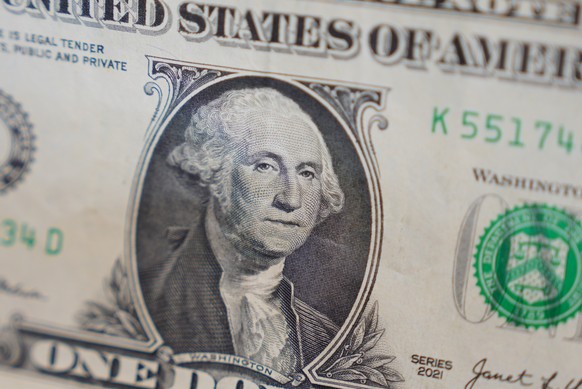 A portrait of George Washington is displayed on a U.S. one-dollar bill in Dallas, Tuesday, April 7, 2026. (AP Photo/LM Otero)
Economy US Dollar