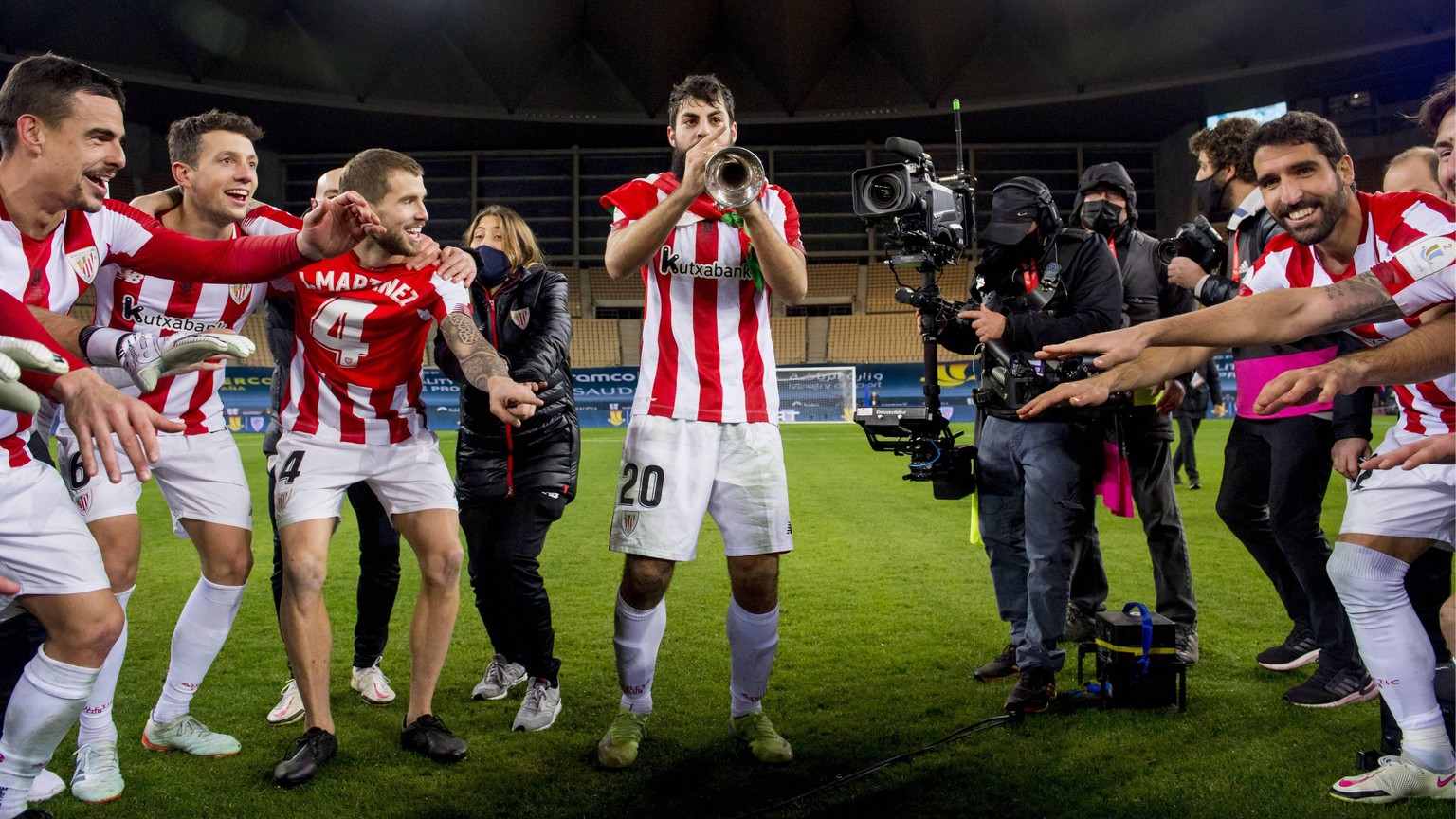 Sport Bilder des Tages Spanish SuperCup Final between Futbol Club Barcelona and Athletic Club Bilbao at La Cartuja Stadium on January 17, 2021 in Sevilla, Spain. Asier Villalibre POOL / Athletic Club  ...