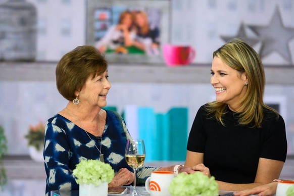 In this image provided by NBCUniversal, Savannah Guthrie, right, her mom Nancy speak, Wednesday, April 17, 2019, in New York. (Nathan Congleton/NBCUniversal via AP)
Savannah Guthrie Mom Missing
