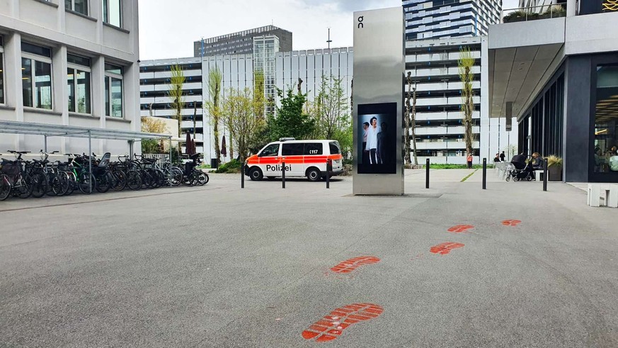 Protest gegen On von Campax, 4.4.2023