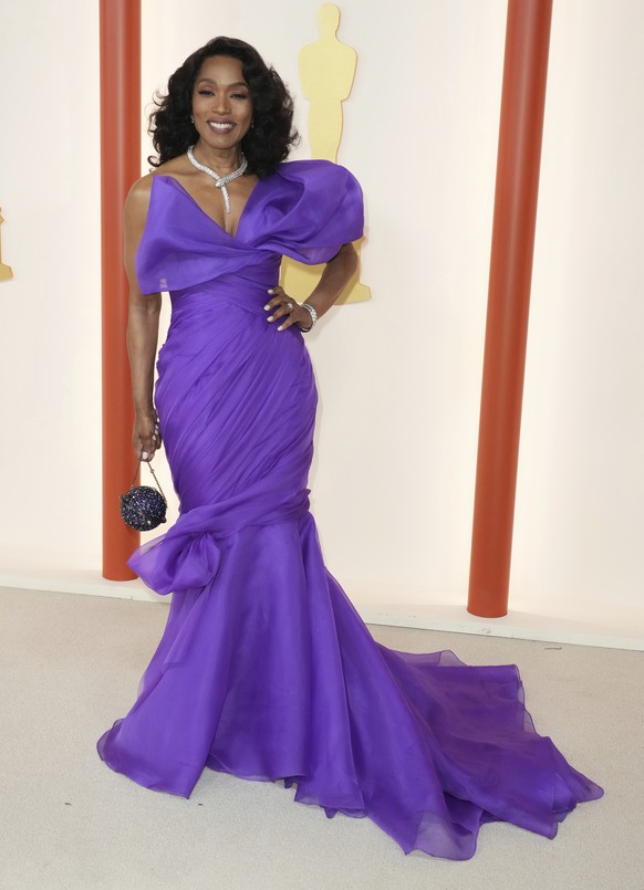 Angela Bassett arrives at the Oscars on Sunday, March 12, 2023, at the Dolby Theatre in Los Angeles. (Photo by Jordan Strauss/Invision/AP)
Angela Bassett