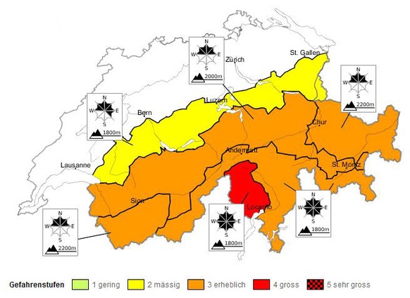 Lawinengefahr am 6. Februar 2014, 08.00 Uhr.