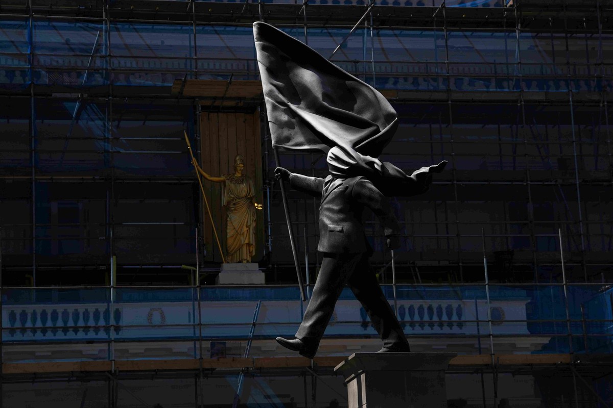 L'œuvre en question, sur la Waterloo place de Londres.