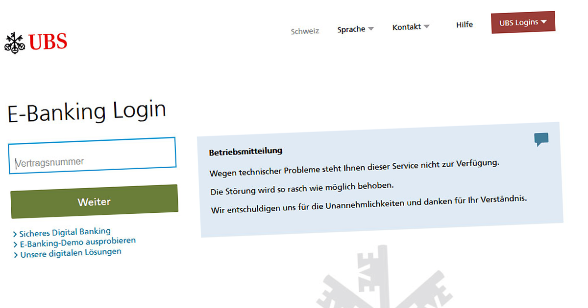 Vorübergehend ging online fast nichts mehr ...