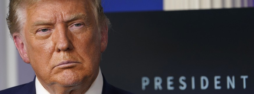 FILE - In this Friday, Nov. 20, 2020, file photo, President Donald Trump listens during an event in the briefing room of the White House in Washington. For the past four years, Trump has enjoyed speci ...