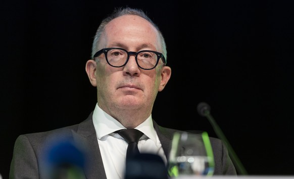 KEYPIX - Nicolas Feraud, Mayor of Crans-Montana speaks at a press conference of the Crans-Montana Municipal Council following the tragic events of New Year's Eve in Crans-Montana, Switzerland, Tu ...