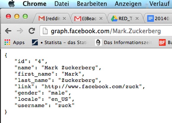 Der Beweis: Zuckerberg hat die User-ID «4».