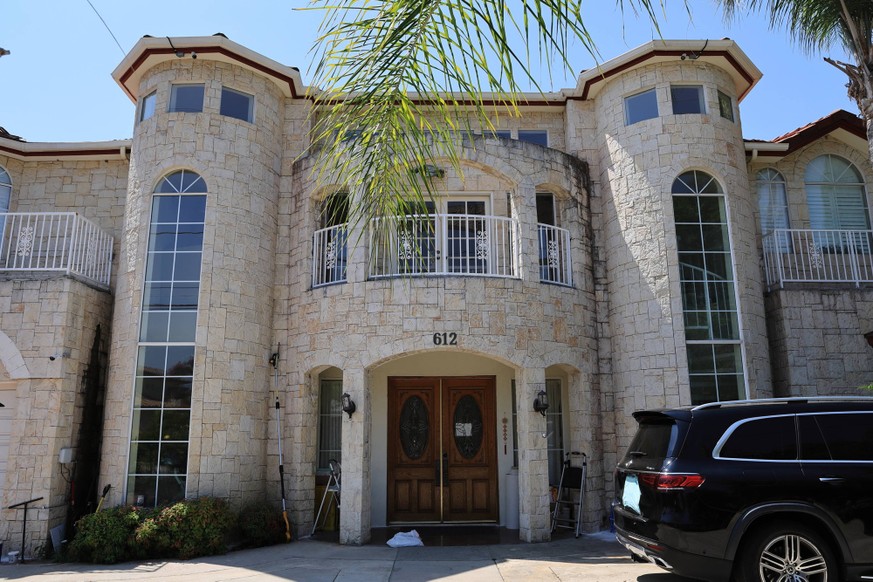 LOS ANGELES, CALIFORNIA - JULY 16: A view of the home of Arcadia couple - Silvia Zhang and Guoiun Xuan on July 16, 2025 in Los Angeles, California. The Arcadia couple who had 21 children in their care ...