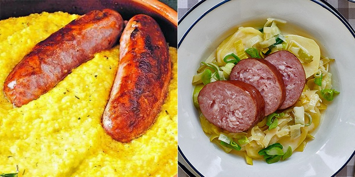luganighe vs saucisson vaudois https://rezepte.lemenu.ch/recipes/LM201901_06/waadtlaender-saucisson-auf-kartoffeln-und-lauch
