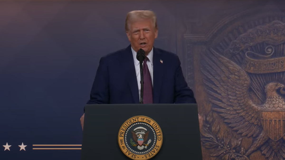 Trump liess sich für seine Rede in Davos per Video zuschalten.