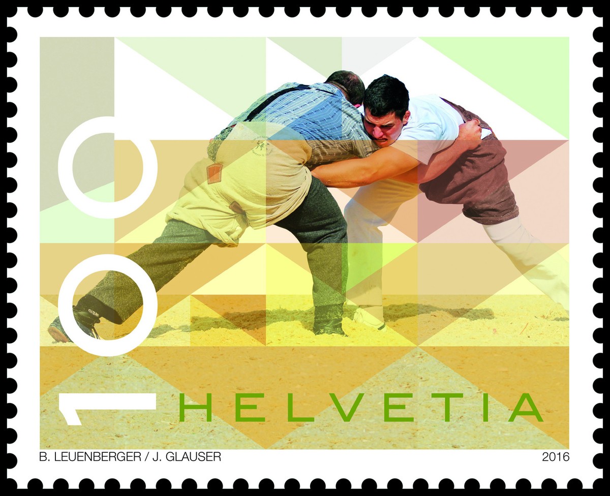 HANDOUT - Die Sonderbriefmarke "Schwingen" der Post. Wie die Post am Mittwoch, 11. Mai 2016, mitteilt, wuerdigt die Schweizerische Post in der zweiten Briefmarkenausgabe des Jahres unter and ...