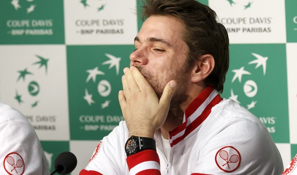 Selbst die sonst so ungeliebten Pressekonferenzen scheinen Wawrinka in Lille zumindest ein bisschen Spass zu machen.