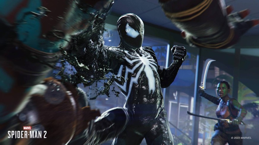 Wehe, denn er sauer wird! Der schwarze Anzug versinnbildlicht Spider-Mans dunkle Seite.