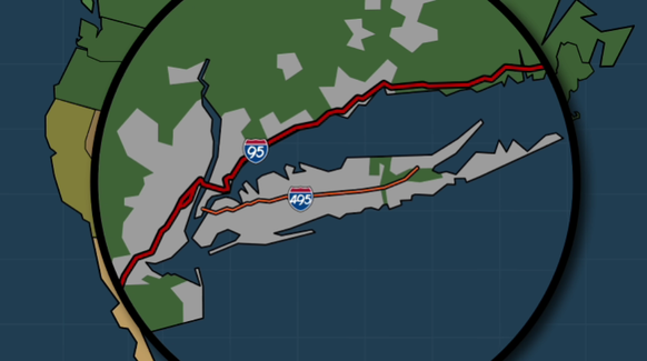 Die I-495 müsste eigentlich I-92 heissen.