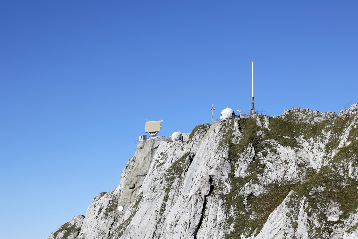 Radar station on Mount Pilatus in the swiss alps, Switzerland