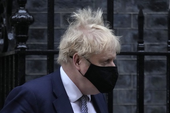 Britain&#039;s Prime Minister Boris Johnson leaves Downing Street in London, Tuesday, Jan. 25, 2022. London police say they are now investigating Downing Street parties during lockdown. Metropolitan P ...