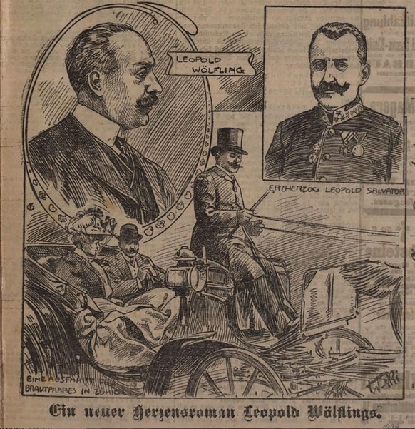 «Ein neuer Herzensroman Leopold Wölflings» spöttelt die «Illustrierte Kronenzeitung» im Oktober 1907.