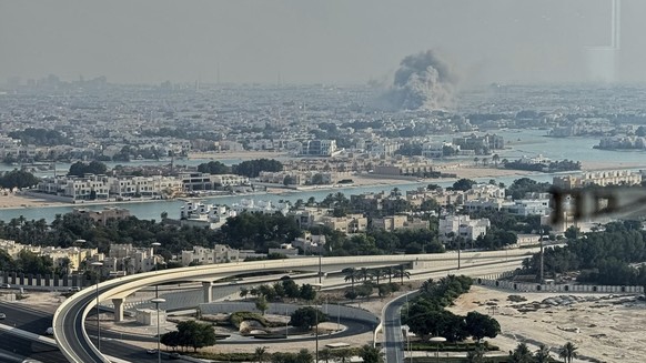 KEYPIX - Smoke rises from an explosion, allegedly caused by an Israeli strike, in Doha, Qatar, on Tuesday, Sept. 9, 2025. (UGC via AP)