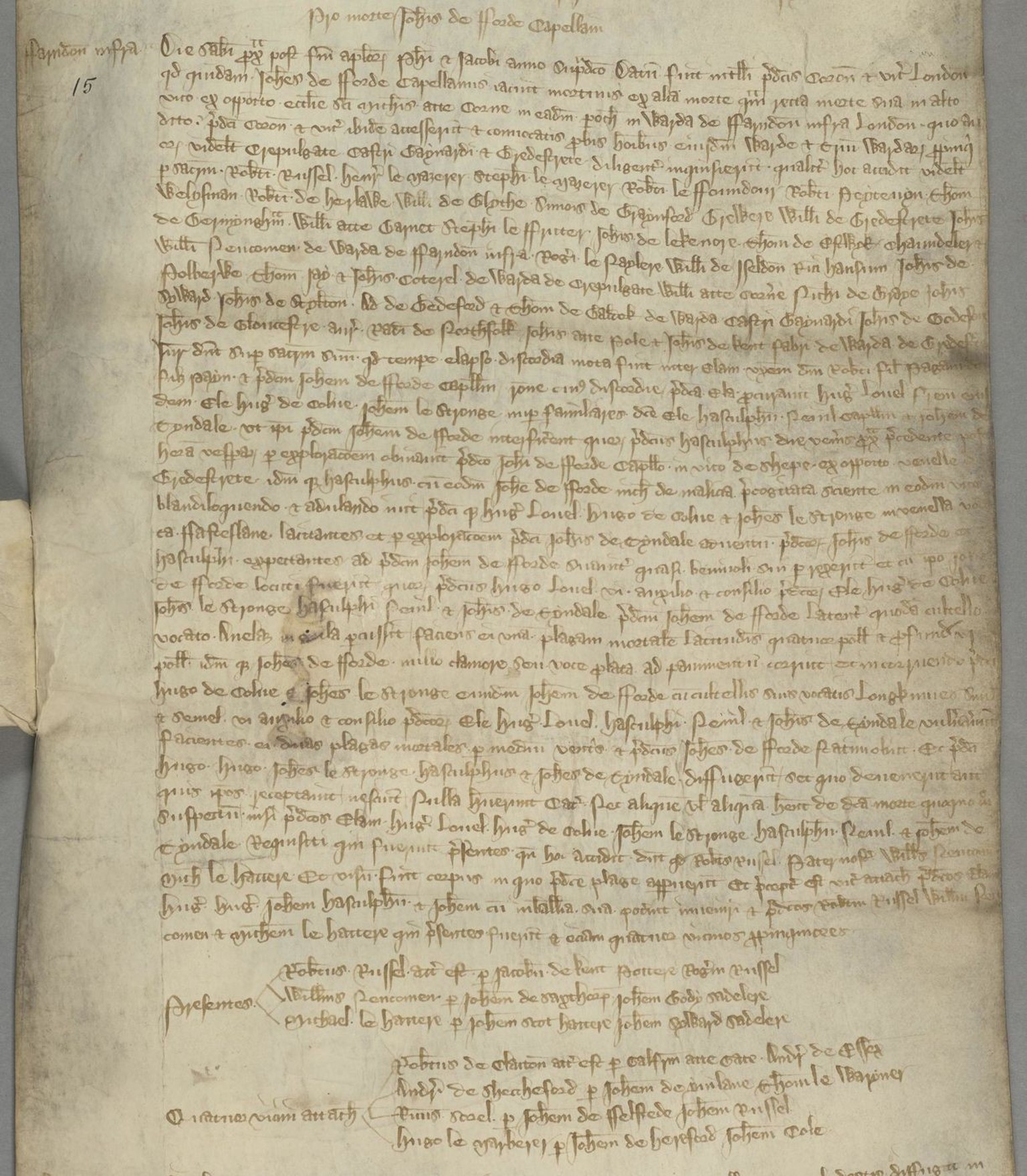 The image of the original Coroner’s Report of John Forde’s murder.