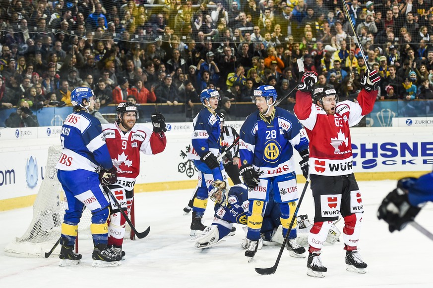 Trotz einer Davoser 4:1 und 5:4-Führung jubeln am Ende die Kanadier.